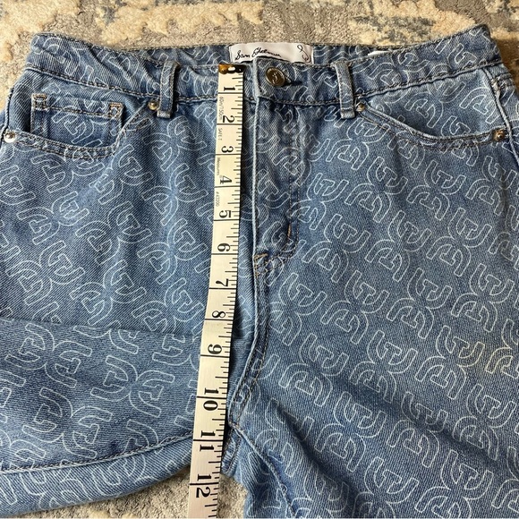 Sam Edelman Blue Patterned Straight Leg Jeans - Picture 3 of 7